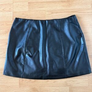 Abercrombie & Fitch Black Faux Leather Mini Skirt